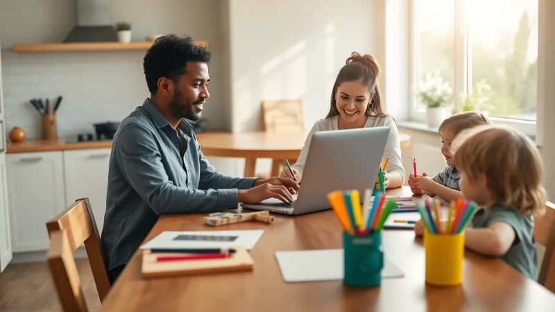Parent managing side hustles for single parents at a cozy kitchen table.