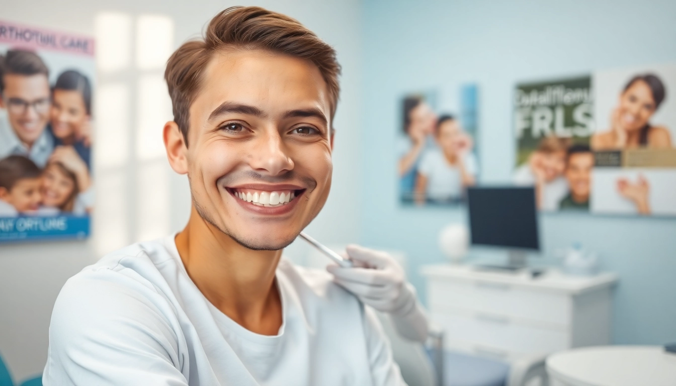 Providing expert care at level orthodontics north with a smiling patient in a modern clinic.