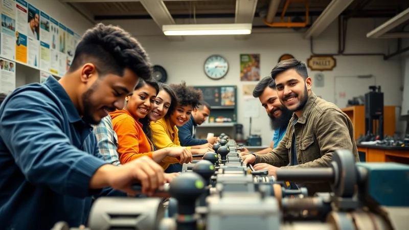 Hands-on training for trade school Tennessee students collaborating on technical projects.