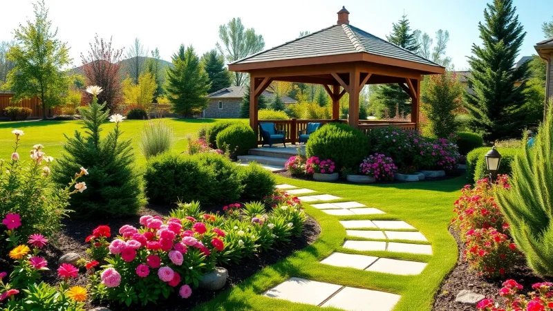 Enhance your property with professional landscaping in Rapid City featuring lush gardens and vibrant flowers.