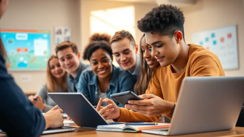 يشارك التلاميذ في مشروع تعليمي على منصة tawjih pro المبتكرة.