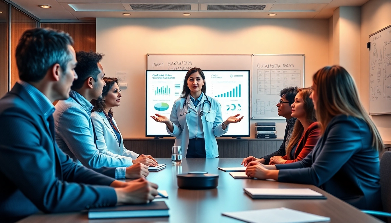 Engaging strategic meeting featuring chief medical officer email list presentation insights.