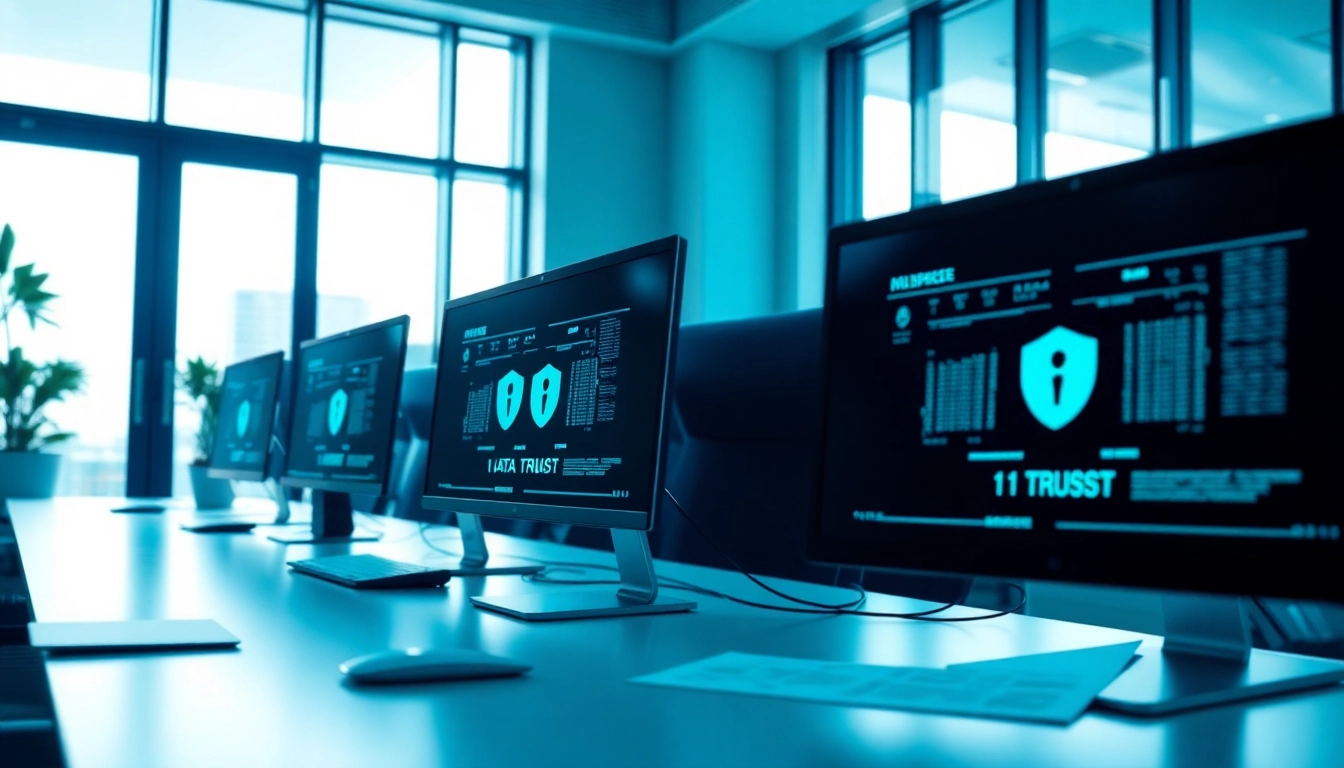 Datenraum in einem modernen Büro mit technologischen Lösungen für Datensicherheit und Dokumentenmanagement.