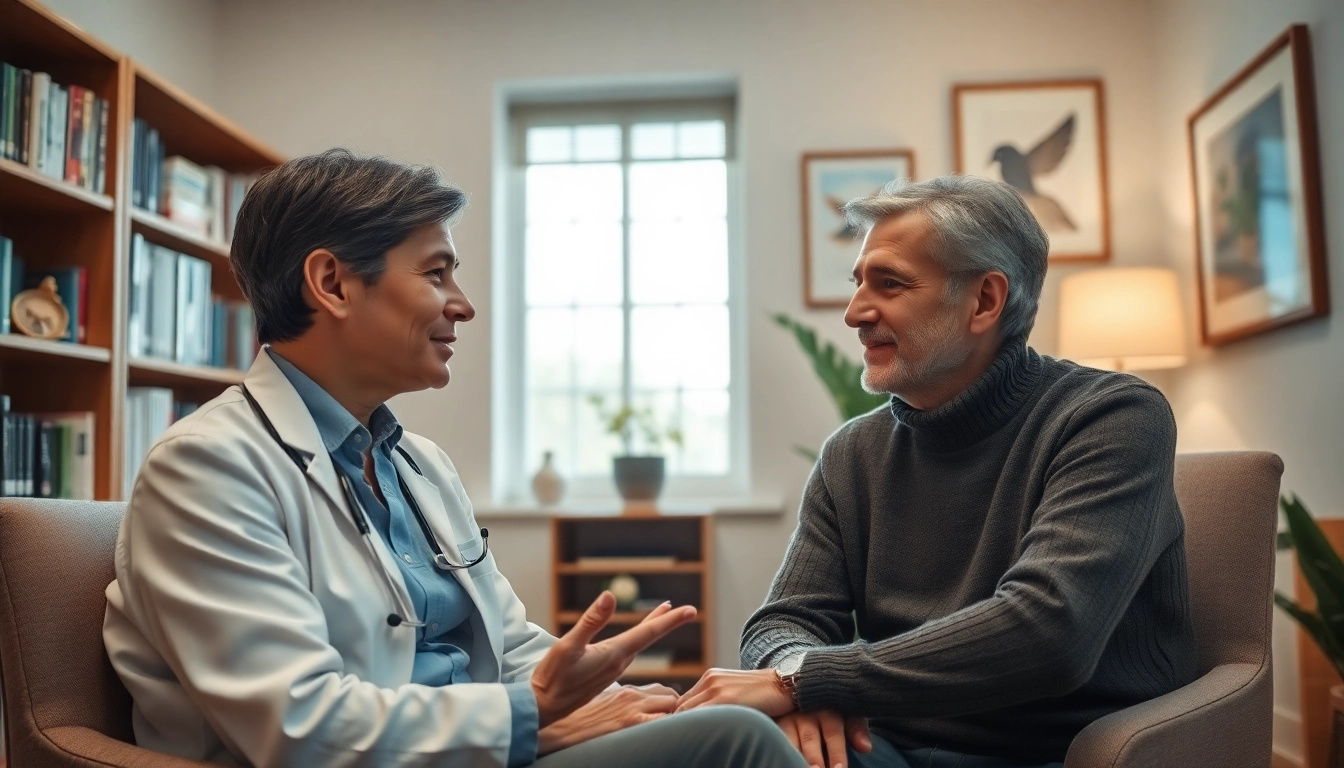 Engaging psychologist email list leads in a professional consultant's office setting.