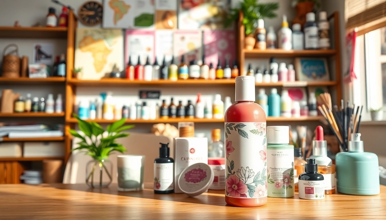 Showcasing a close-up of cosmetic labels suppliers, highlighting elegant label designs and textures.