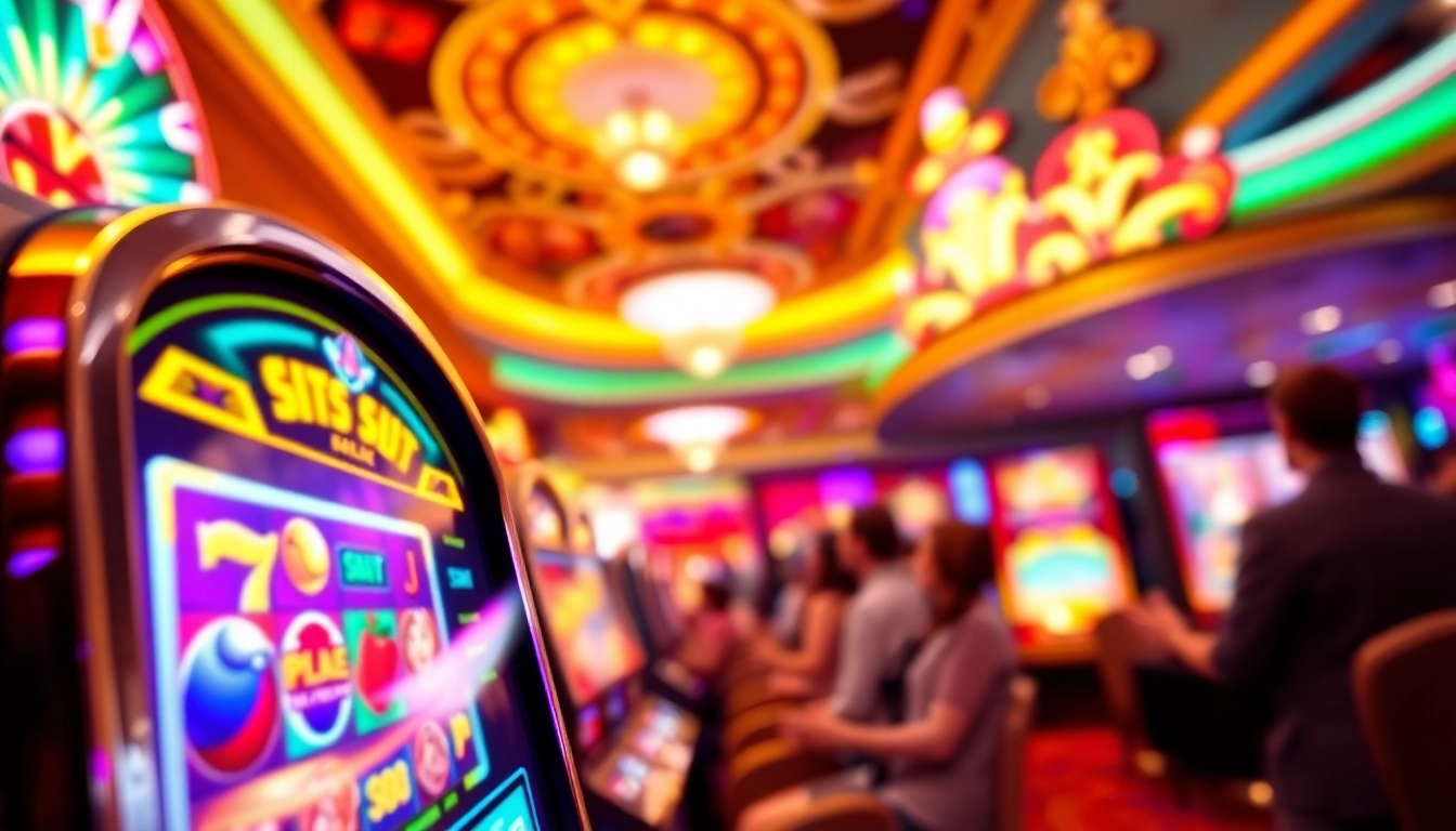 Experience the thrill of PG Slot with an engaging slot machine in a vibrant casino setting.