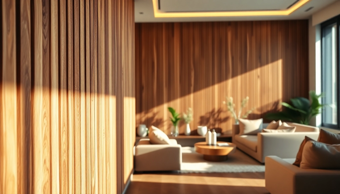 Enhance your living space with a beautiful wood wall covering showcasing modern design elements.