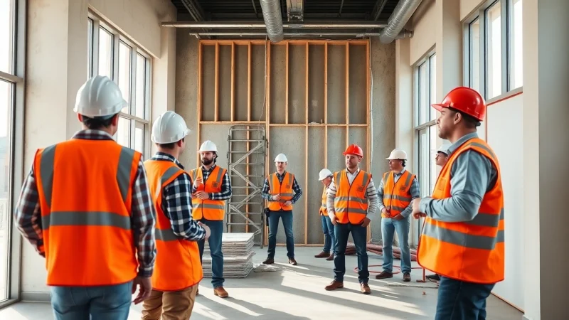 Firestop companies demonstrating expertise during a firestop installation in a commercial building.