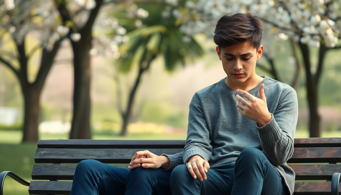 Couple experiencing a relationship breakup sitting on a park bench, conveying emotional turmoil and reflection.