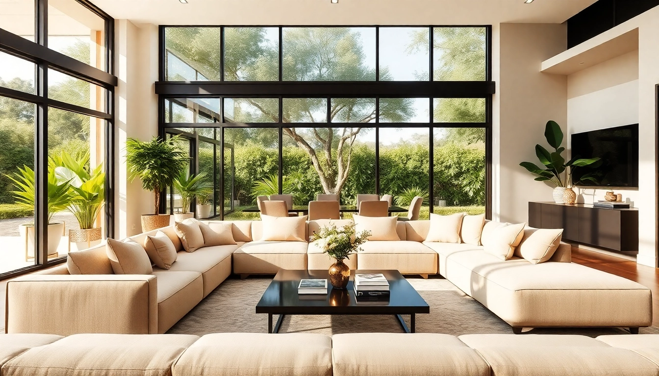 Showcasing Orlando home design with a modern living room featuring elegant furniture and a serene atmosphere.