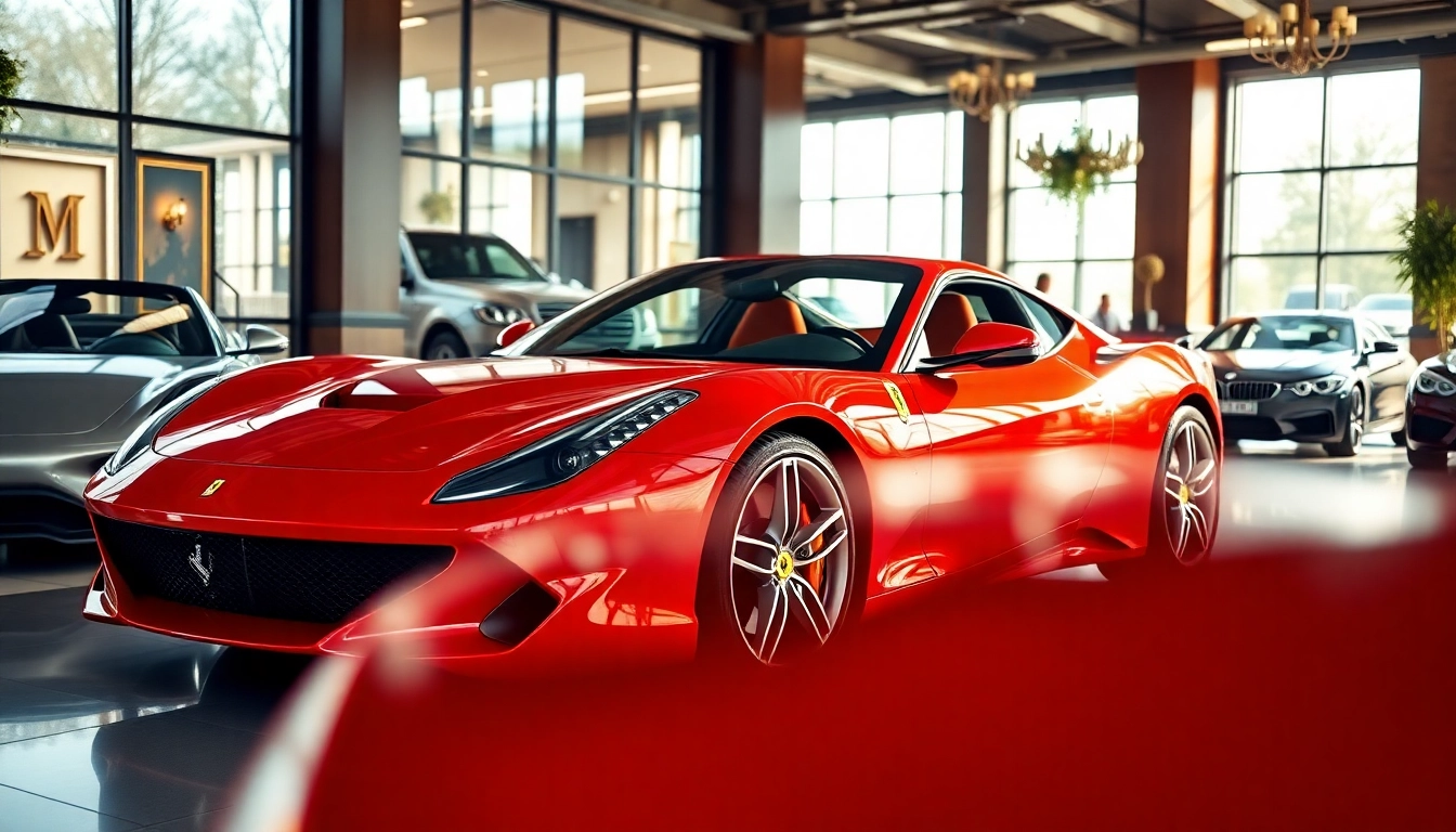 Experience luxury with Ferrari for sale Johannesburg showcased in a stylish showroom.