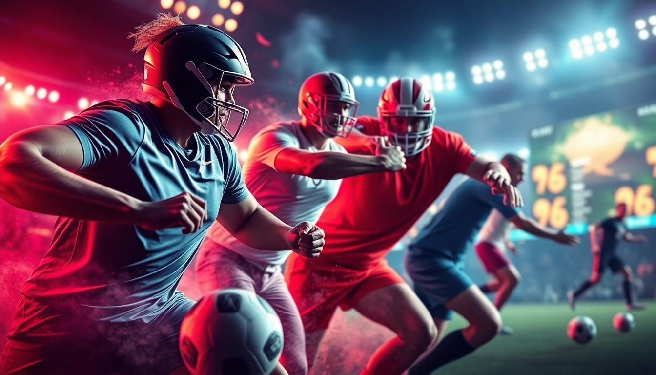 Catch the thrilling essence of OK9 sports betting with dynamic athletes and vibrant scenes.