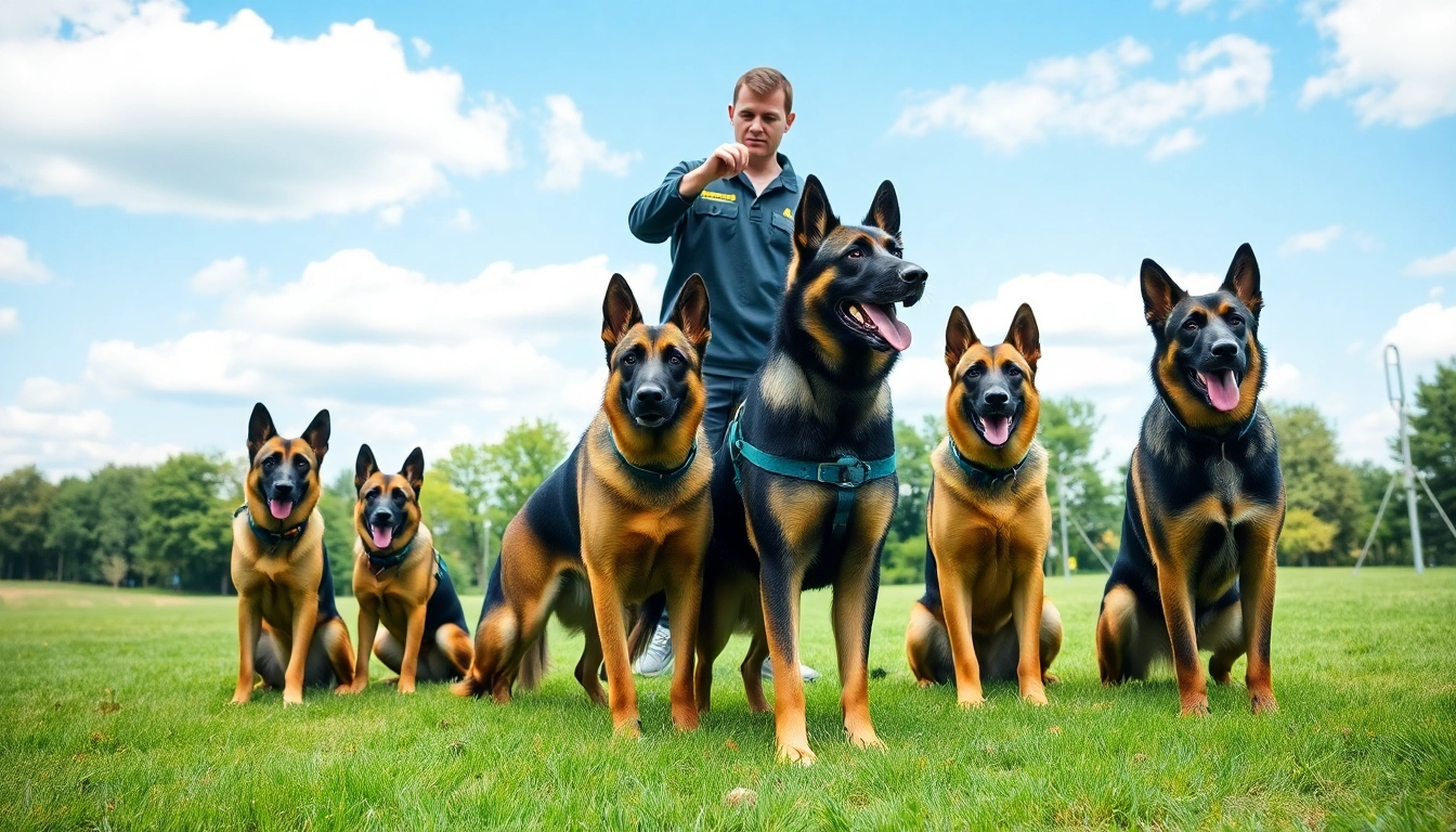 Security Dogs displaying alertness and loyalty in a training setting.