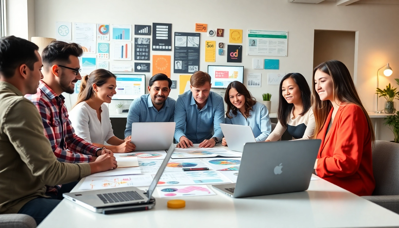 Showcasing teamwork among web design companies in kansas city in a bright, modern office space.